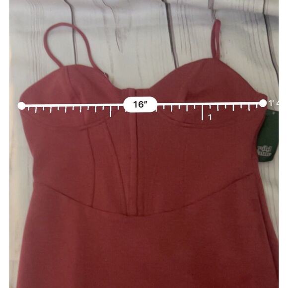 Women's Sleeveless Corset Mini Knit Bodycon Dress - Wild Fable Maroon M NWT - Picture 6 of 7